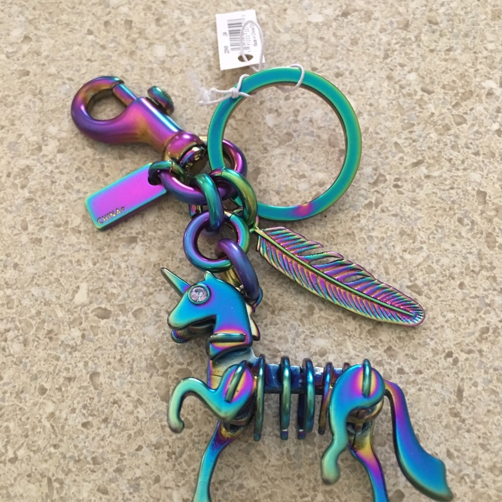 COACH Unicorn Skeleton Keychain Purse Charm NWT